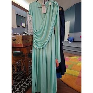 California Costumes Vintage Mint Green Gown Dress Size Large Sparkles 01310
